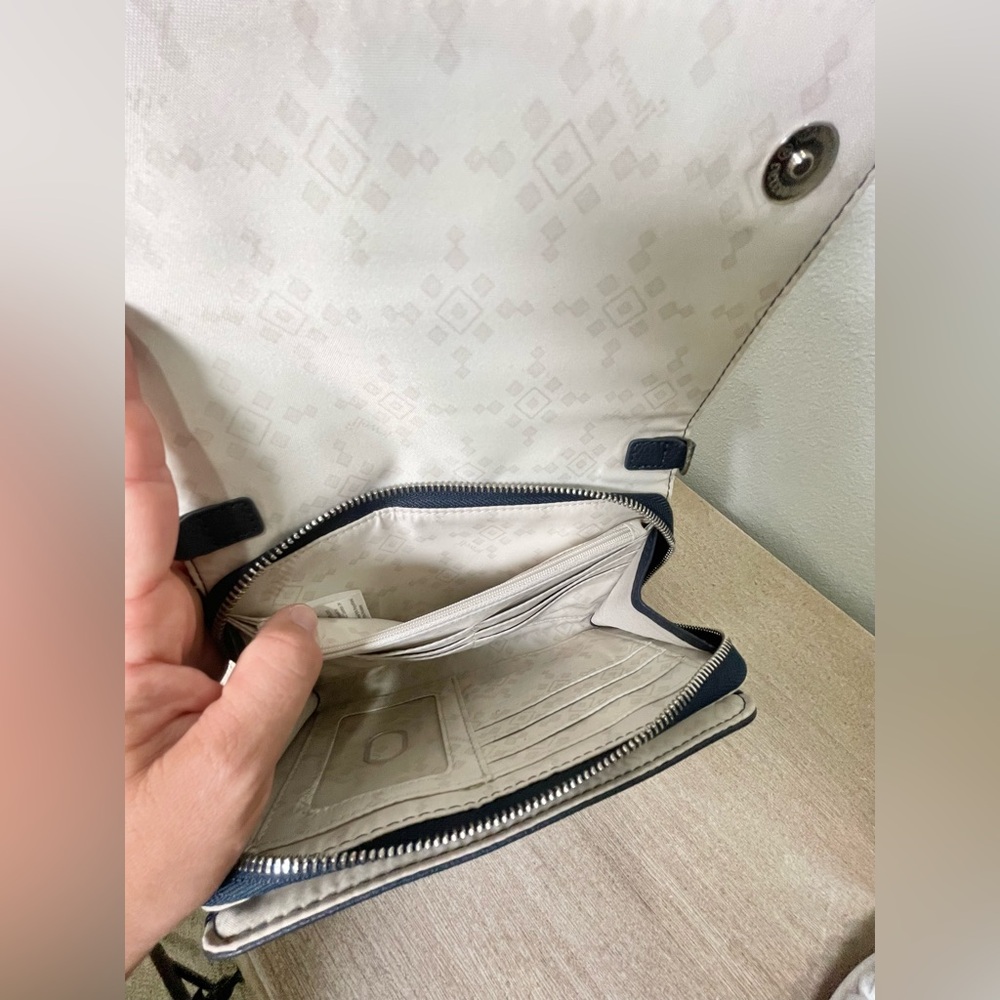 Thirty-One Inspired Crossbody Ltd. Navy and White Geometric Clutch Crossbody NWT - Picture 5 of 9